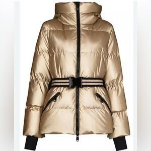 Goldbergh Snowmass Ski Jacket Coat Gold Black US 10 Waterproof Down